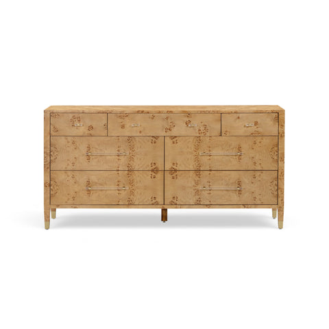 Brandyss 62" Burl 7-Drawer Dresser - Natural