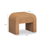 Hump 26" Arched Nightstand With Drawer - Natural