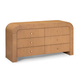 Hump 62" Arched 6-Drawer Dresser - Natural