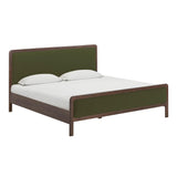 Hella Contract-Grade Velvet and Ash Wood Bed - Forest Green / King