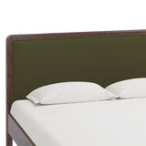 Hella Contract-Grade Velvet and Ash Wood Bed - Forest Green / King