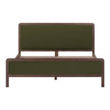 Hella Contract-Grade Velvet and Ash Wood Bed - Forest Green / King
