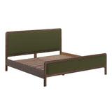 Hella Contract-Grade Velvet and Ash Wood Bed - Forest Green / King