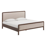 Hella Contract-Grade Velvet and Ash Wood Bed - Taupe / King