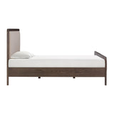 Hella Contract-Grade Velvet and Ash Wood Bed - Taupe / King