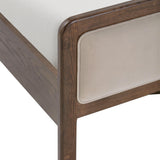 Hella Contract-Grade Velvet and Ash Wood Bed - Taupe / King