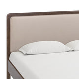 Hella Contract-Grade Velvet and Ash Wood Bed - Taupe / King