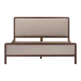 Hella Contract-Grade Velvet and Ash Wood Bed - Taupe / King