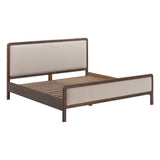 Hella Contract-Grade Velvet and Ash Wood Bed - Taupe / King