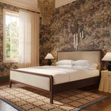 Hella Contract-Grade Velvet and Ash Wood Bed - Taupe / Queen