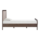Hella Contract-Grade Velvet and Ash Wood Bed - Taupe / Queen