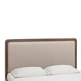 Hella Contract-Grade Velvet and Ash Wood Bed - Taupe / Queen