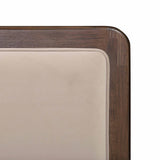 Hella Contract-Grade Velvet and Ash Wood Bed - Taupe / Queen