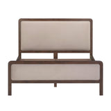 Hella Contract-Grade Velvet and Ash Wood Bed - Taupe / Queen