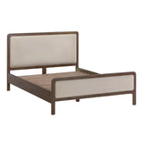 Hella Contract-Grade Velvet and Ash Wood Bed - Taupe / Queen
