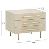 Trident 28" 3-Drawer Nightstand - Taupe