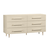 Trident 62" 6-Drawer Dresser - Taupe