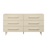 Trident 62" 6-Drawer Dresser - Taupe