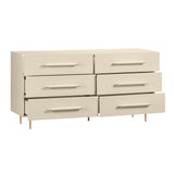 Trident 62" 6-Drawer Dresser - Taupe