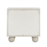 Grappa 22" Wood &amp; Raffia Wavy 2-Drawer Nightstand - White