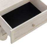 Grappa 22" Wood &amp; Raffia Wavy 2-Drawer Nightstand - White