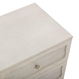 Grappa 22" Wood &amp; Raffia Wavy 2-Drawer Nightstand - White