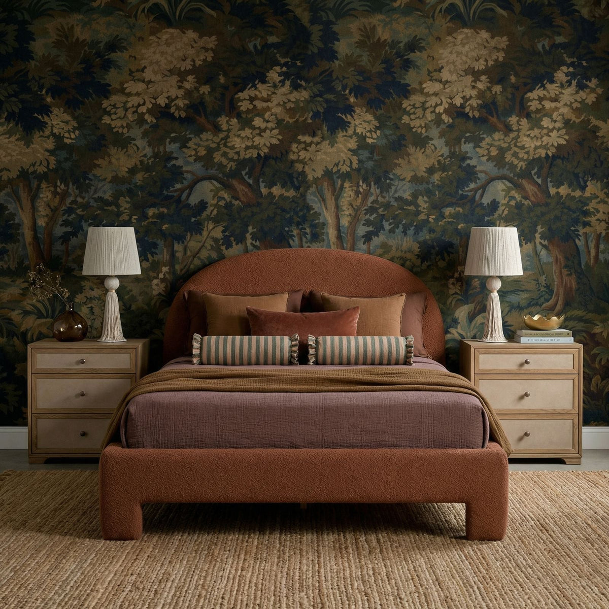 Orphea Performance Boucle Bed - Autumn Red / Queen