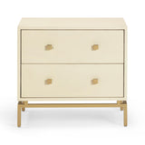 Pesce 25" Faux Shagreen 2-Drawer Nightstand - Cream