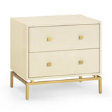 Pesce 25" Faux Shagreen 2-Drawer Nightstand - Cream
