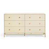 Pesce 57" Faux Shagreen 6-Drawer Dresser - Cream