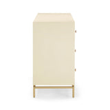 Pesce 57" Faux Shagreen 6-Drawer Dresser - Cream
