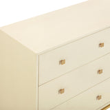 Pesce 57" Faux Shagreen 6-Drawer Dresser - Cream