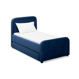 Briella Performance Velvet Trundle Bed in Twin - Navy