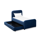 Briella Performance Velvet Trundle Bed in Twin - Navy