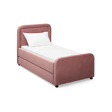 Briella Performance Velvet Trundle Bed in Twin - Salmon