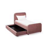 Briella Performance Velvet Trundle Bed in Twin - Salmon