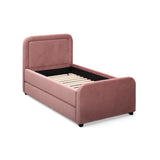 Briella Performance Velvet Trundle Bed in Twin - Salmon