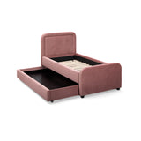 Briella Performance Velvet Trundle Bed in Twin - Salmon