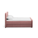 Briella Performance Velvet Trundle Bed in Twin - Salmon