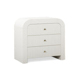 Hump 38" Arched 3-Drawer Bedside Chest - White