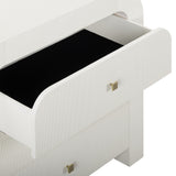 Hump 38" Arched 3-Drawer Bedside Chest - White