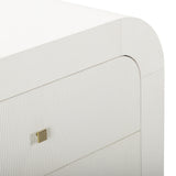Hump 38" Arched 3-Drawer Bedside Chest - White