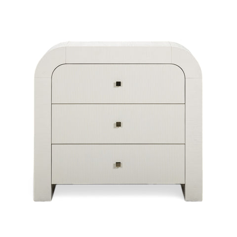 Hump 38" Arched 3-Drawer Bedside Chest - White