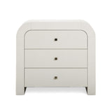 Hump 38" Arched 3-Drawer Bedside Chest - White