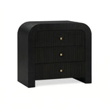 Hump 38" Arched 3-Drawer Bedside Chest - Black