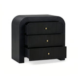Hump 38" Arched 3-Drawer Bedside Chest - Black