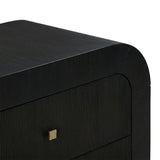 Hump 38" Arched 3-Drawer Bedside Chest - Black