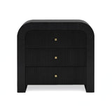 Hump 38" Arched 3-Drawer Bedside Chest - Black