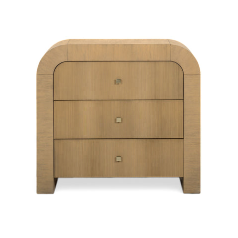 Hump 38" Arched 3-Drawer Bedside Chest - Natural