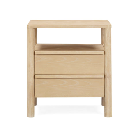 Tyra 22" Ash 2-Drawer Nightstand - Natural